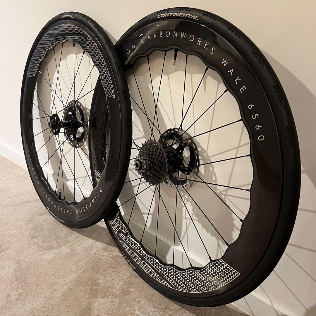 美品低走行 Princeton Carbon Works Wake 6560 シマノ 11S プリンストンカーボンワークス ウェイク ホイール ディスク ロードバイク 700C