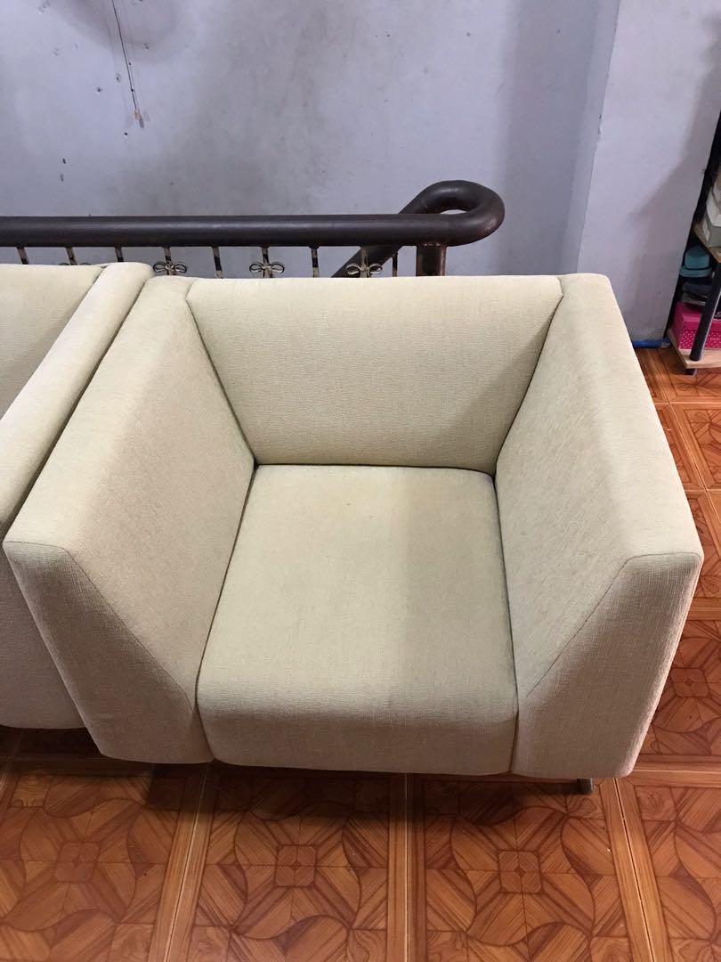 Modern Elegant Lawson Single Sofa Chair(URATEX FOAM) (Category: Sofas) located in Manila. Submitted by gillamor23 (Listing ID 1135343950, Image 1). Description: 2 pcs Modern Elegant Lawson Single Sofa Chair Slightly used Rush sale For pick-up only Negotiable RFS: Upgrade.