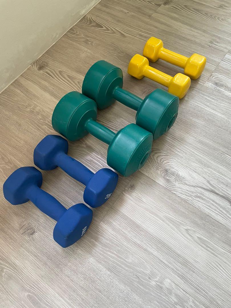 Multiple light weight Dumbbells, Sports Equipment, Exercise & Fitness
