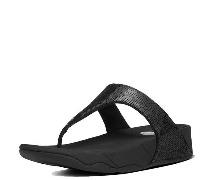 black sequin flip flops