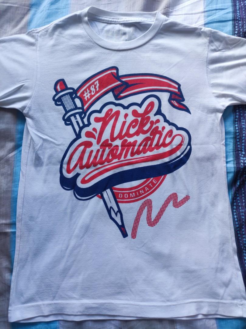 Nick Automatic Shirt Small (Category: Tshirts & Polo Shirts ) located in Marikina City. Submitted by jingersnaps_ (Listing ID 1135412660, Image 1). Description: Used pero wala pang issues sa print. Nakailang laba na kaya nagiba na texture ng cloth pero mas lumambot kaya personally, mas preferred ko. RFS: Di na nagagamit Pickup sa location ko, Marikina. Pwede din via Lalamove or Grab sagot ng buyer ang fee..