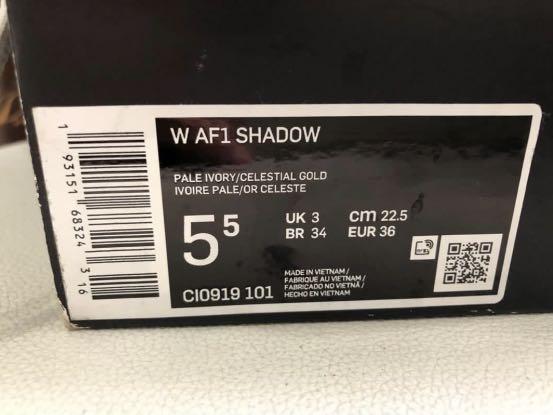 air force 1 shadow size 8