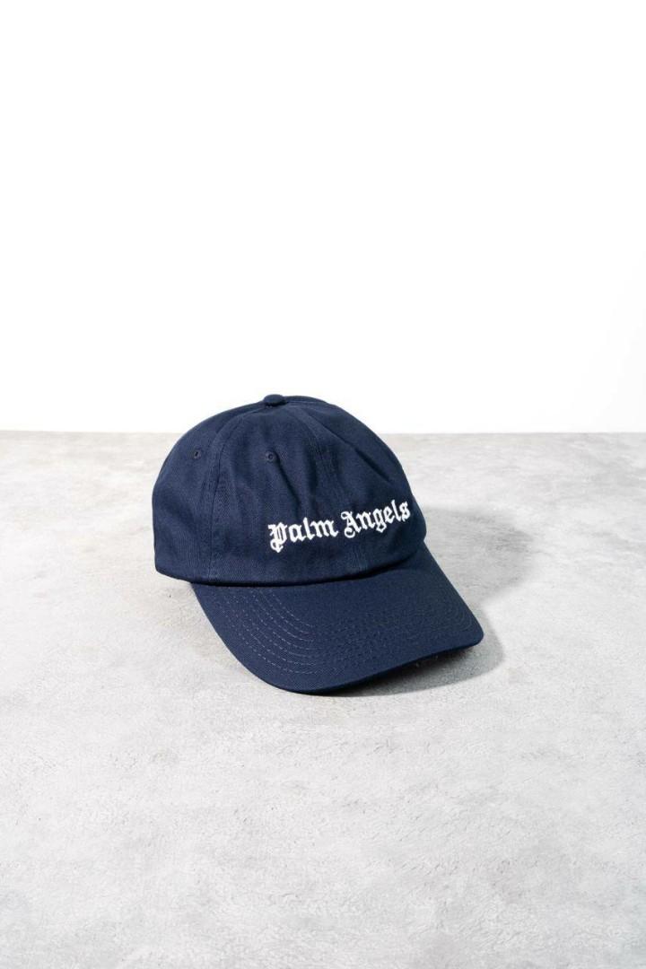 Palm Angels Logo Cap Navy White 