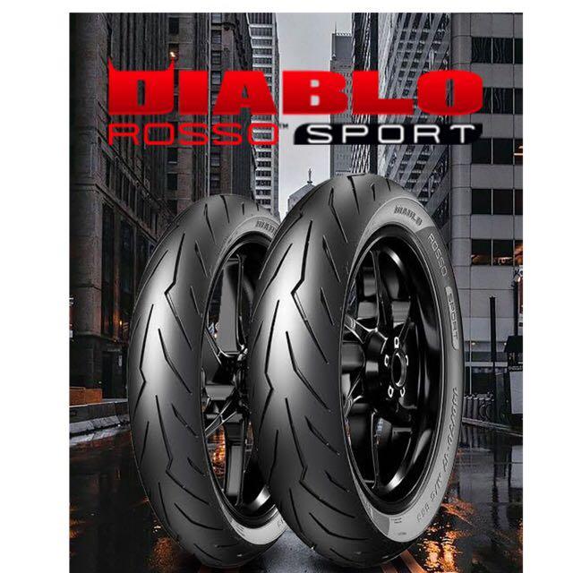Pirelli Diablo Rosso Sport 110 80 17 Front 150 60 17 Motorcycles Motorcycle Accessories On Carousell