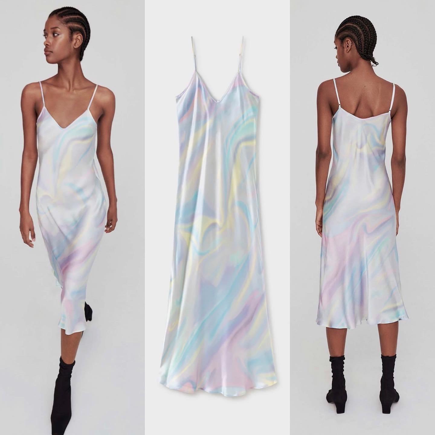 Rainbow slip dress store