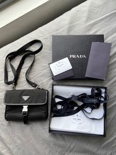 Prada Re Nylon and Saffiano Leather Smartphone Case Luxury Bags