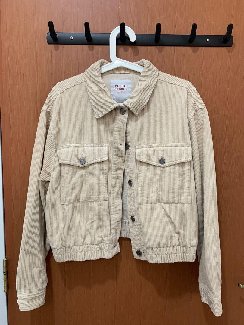 PULL AND BEAR CORDUROY JACKET BEIGE