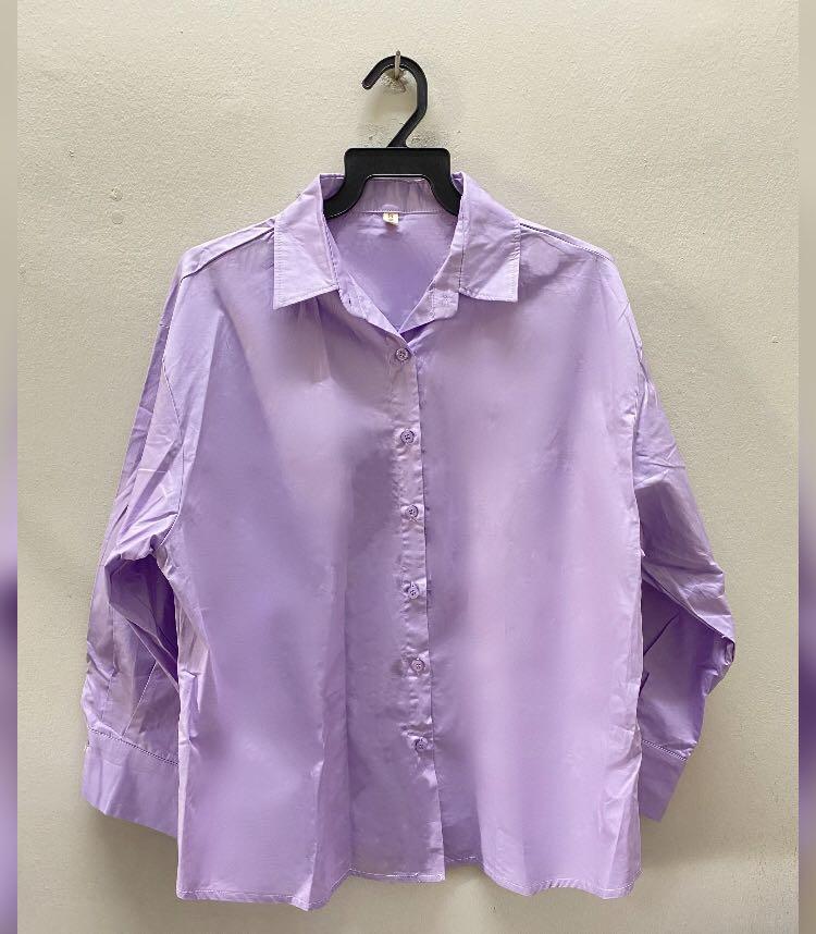 Purple lilac cotton shirt baggy 