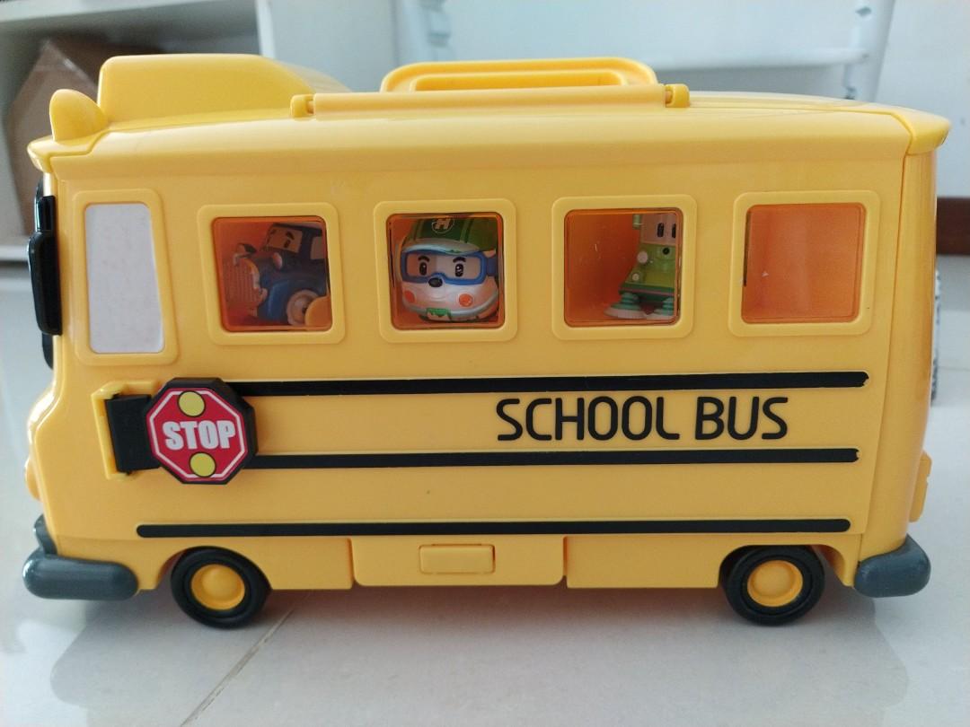 [Quick Sale] Robocar Poli School Bus Carrier, Hobbies & Toys, Toys ...
