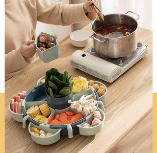 Rotating hotpot vegetable platter   