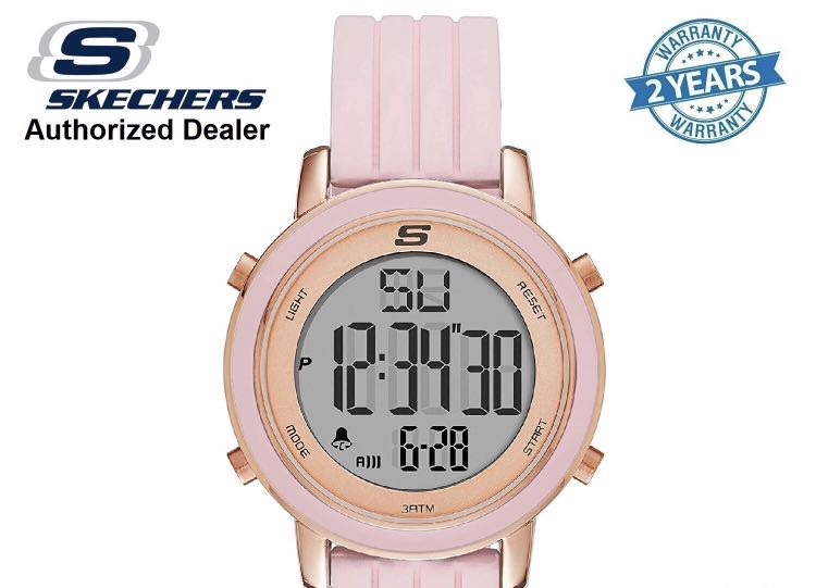Skechers SR6205 Women s Digital Alloy Steel Case Pink Silicone