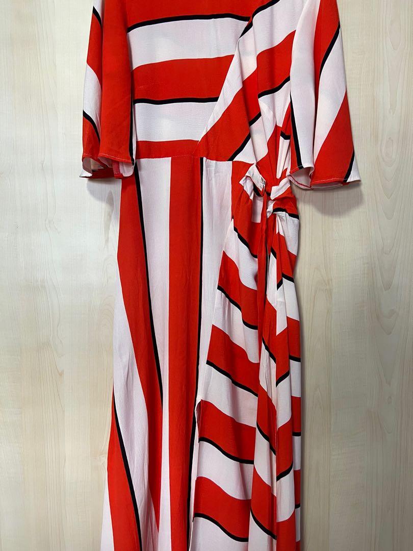 Topshop striped open back dress sales