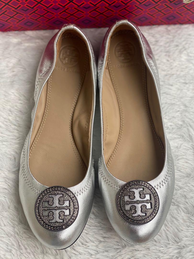 Tory burch liana metallic best sale ballet flat