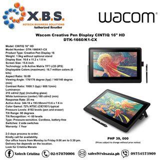 Wacom Creative Pen Display CINTIQ 16" HD DTK-1660/K1-CX