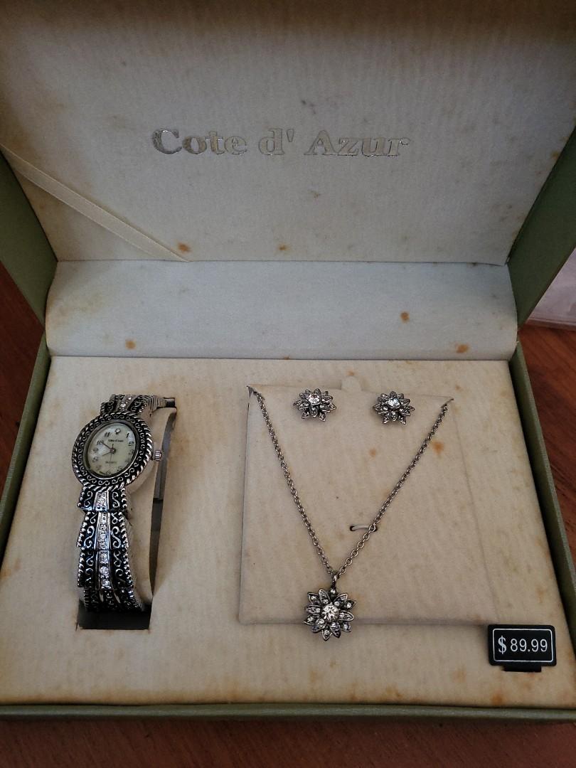 Watch earrings and necklace new arrivals set