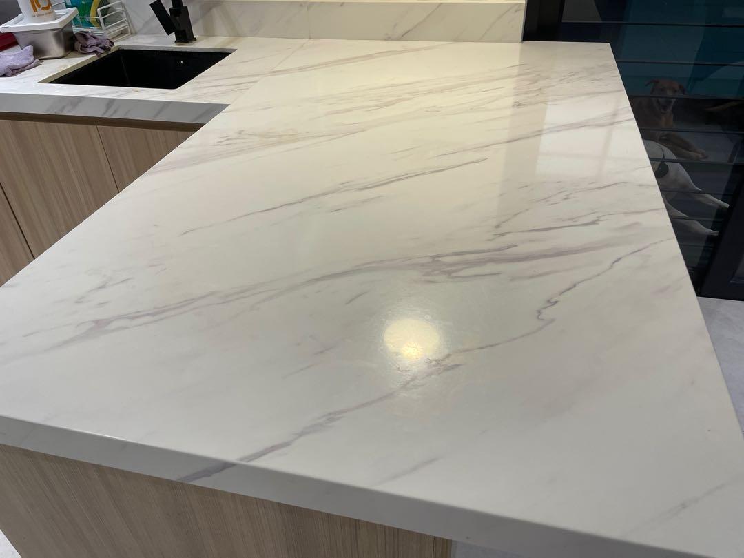 Kitchen Island White marble quartz counter top, Furniture ...