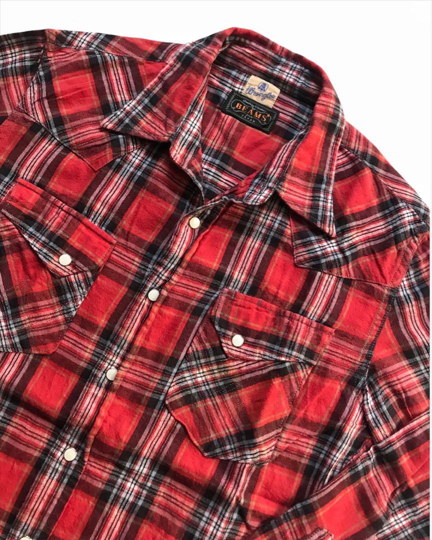 X Beams Western Shirt Plaid Flannel 