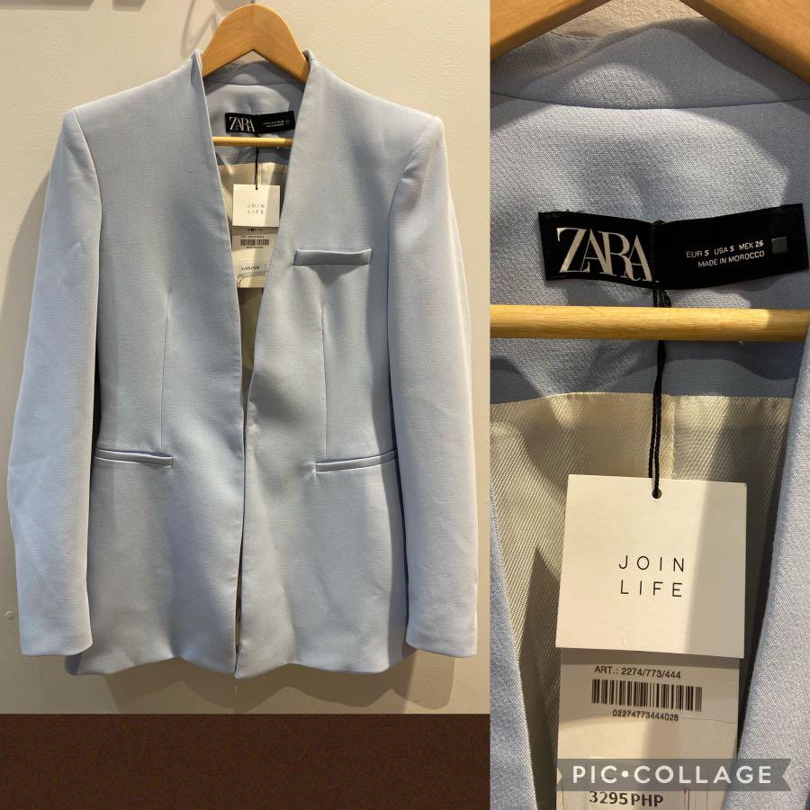 zara collarless jacket