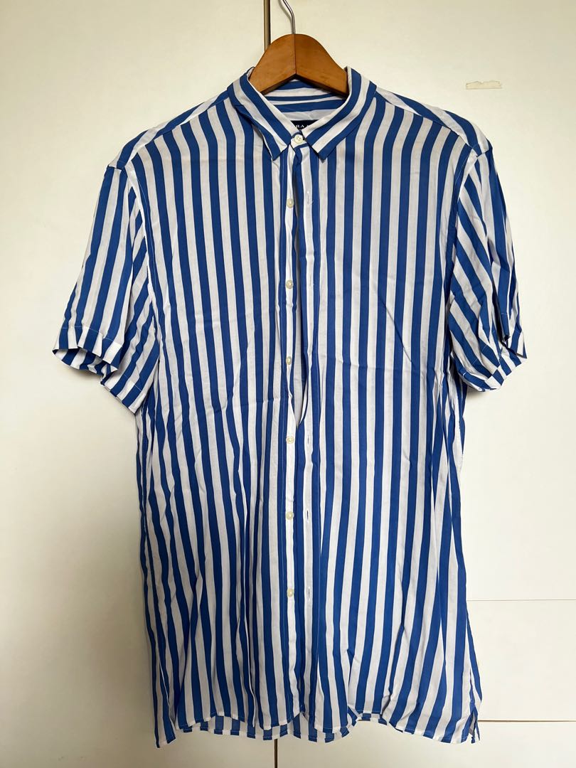 zara striped short sleeve shirt