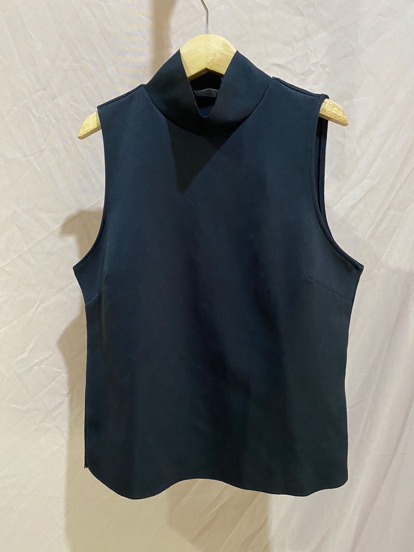 ZARA Turtleneck Sleeveless Top, Fesyen 