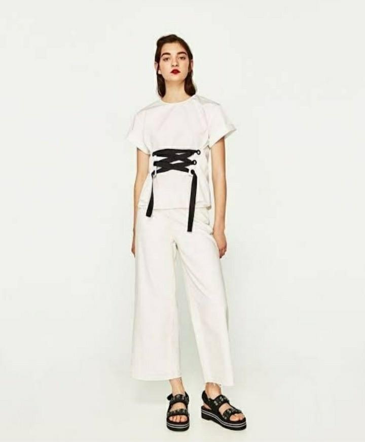 Zara with Belt Blouse, Fesyen Wanita 