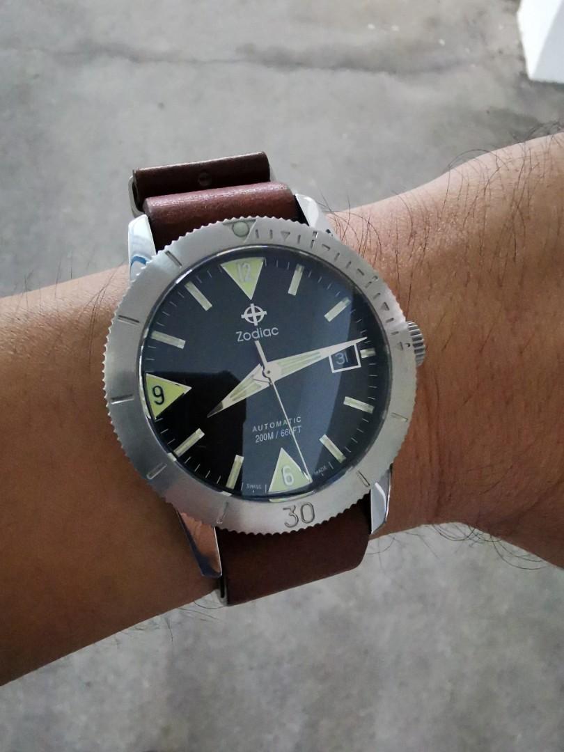 Zodiac Super Seawolf skin diver 1953 reissue, Men's Fashion, Watches