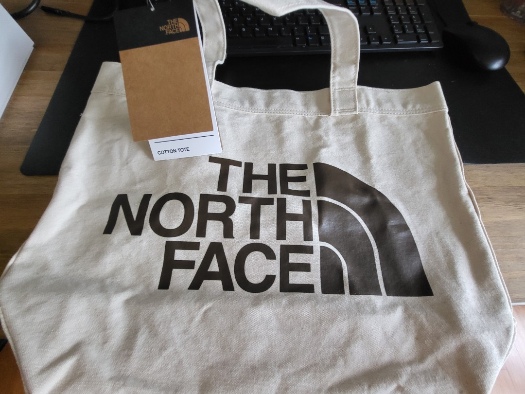 The North Face Adjustable Cotton Tote Bag Weimaraner Brown/Large Logo Print