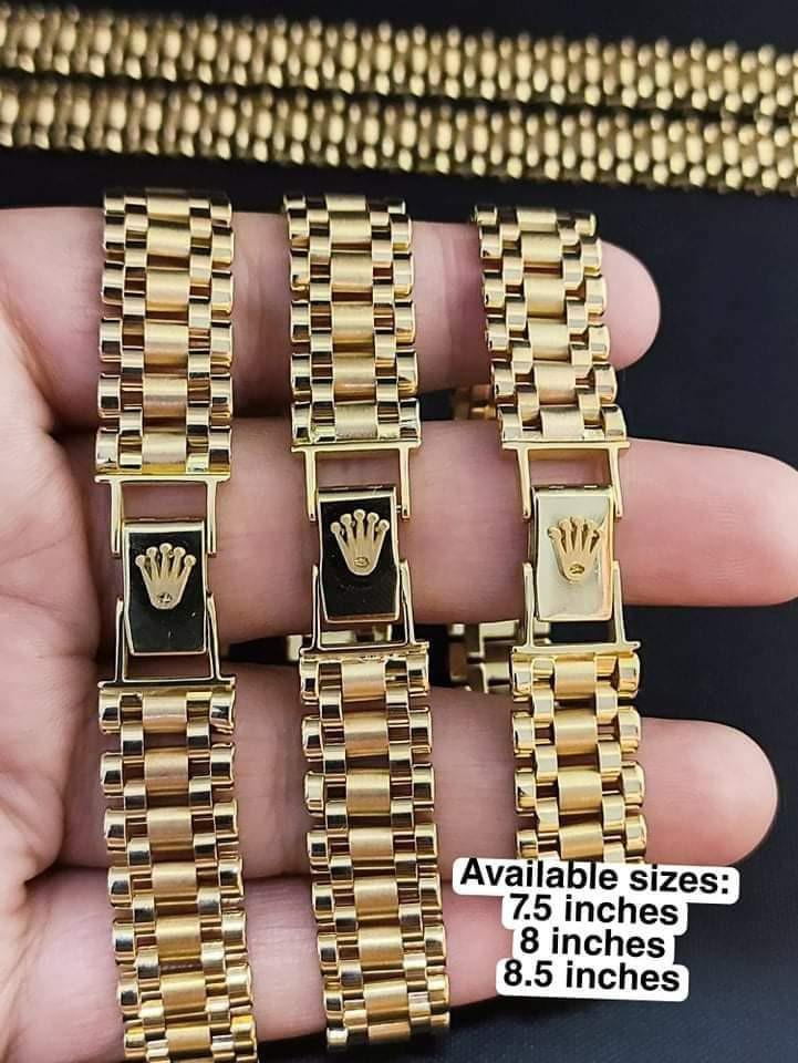 Timepiece Bracelet, 18K Gold Rolex Style Bracelet, 18K Gold Bracelet, Gold  Chain Band, Gold Chain Bracelet, Rolex,thick Chain Bracelet, Gift - Etsy