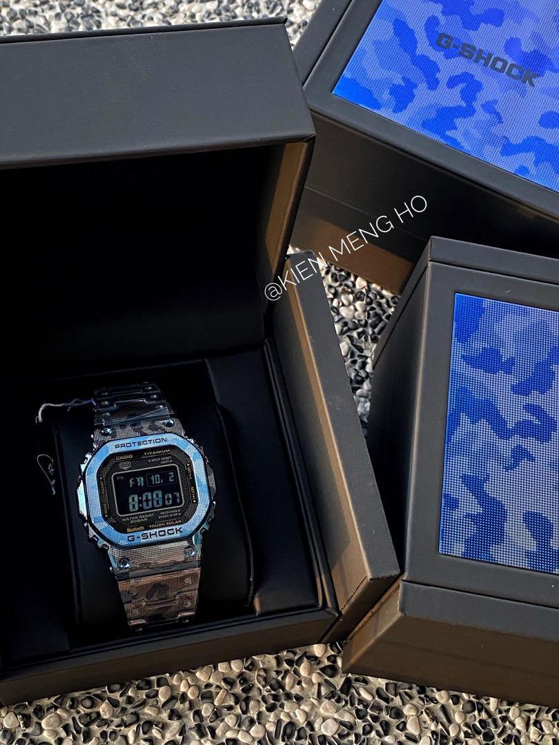 Year End Super Sales 45 off BRAND NEW AND 100 AUTHENTIC TITANIUM GMW B5000TCF 2 WITH SAPPHIRE GLASS IN BLUE CAMOUFLAGE PATTERN TOUGH SOLAR