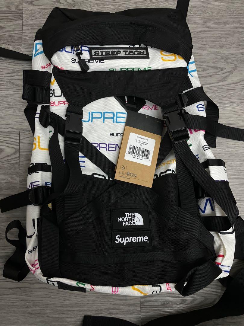 白色Supreme x The north face steep tech backpack 背囊, 名牌, 手袋