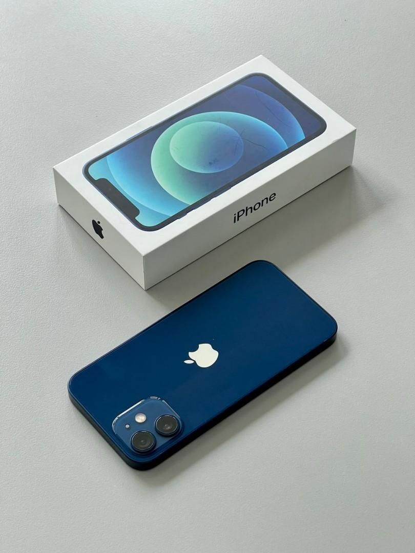 Apple Iphone 12 Mini Blue 256gb With Box, Mobile Phones & Gadgets