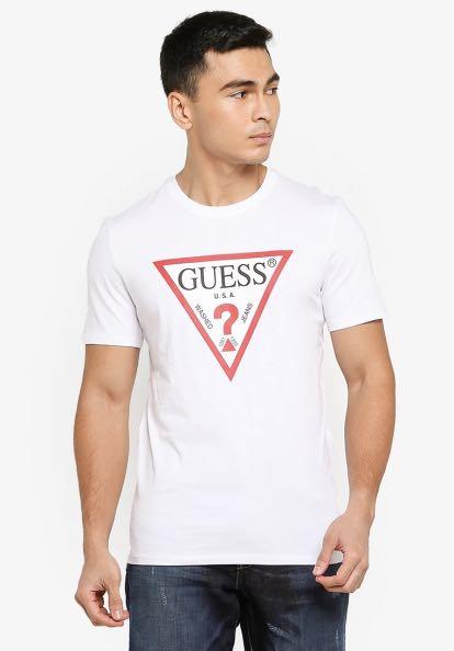 Authentic] Classic White Guess Logo Tee 