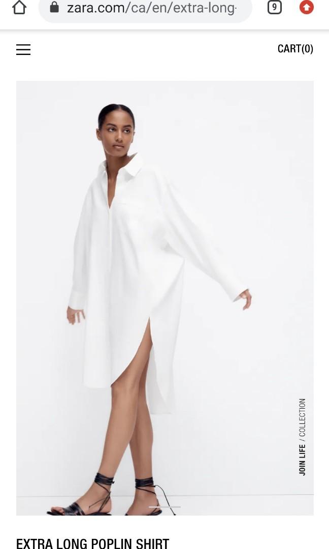 Extra long poplin shirt clearance