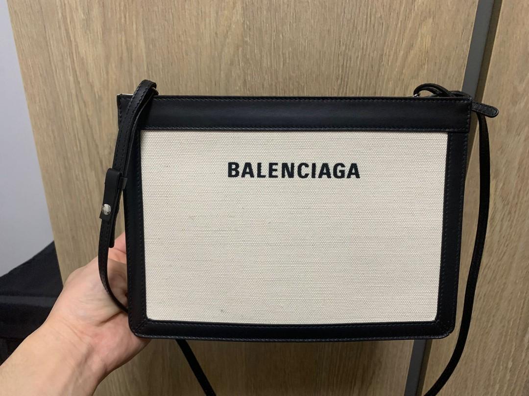 balenciaga navy medium pouch