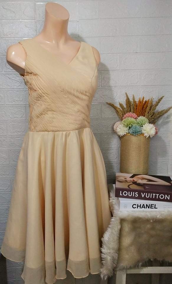Beige colored cocktail dress, Women's ...