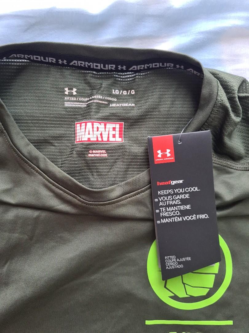 BNWT Under Armour Marvel The Hulk Fitted Heatgear Tshirt Men s