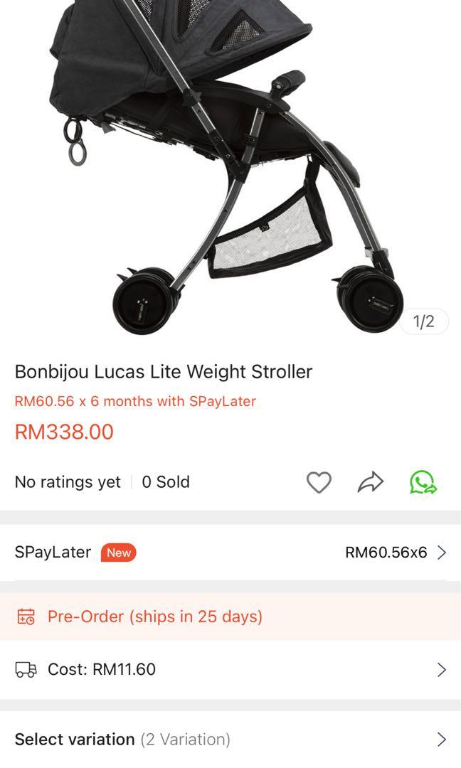 Bonbijou Lucas Lite Weight Stroller Babies Kids Going Out