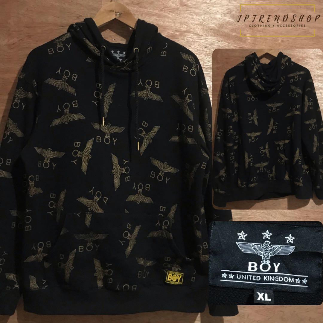 BOY LONDON ALL OVER PRINT HOODIE JACKET Black Gold Men s