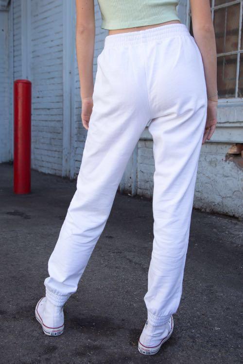 brandy melville white rosa sweatpants Women s Fashion Bottoms