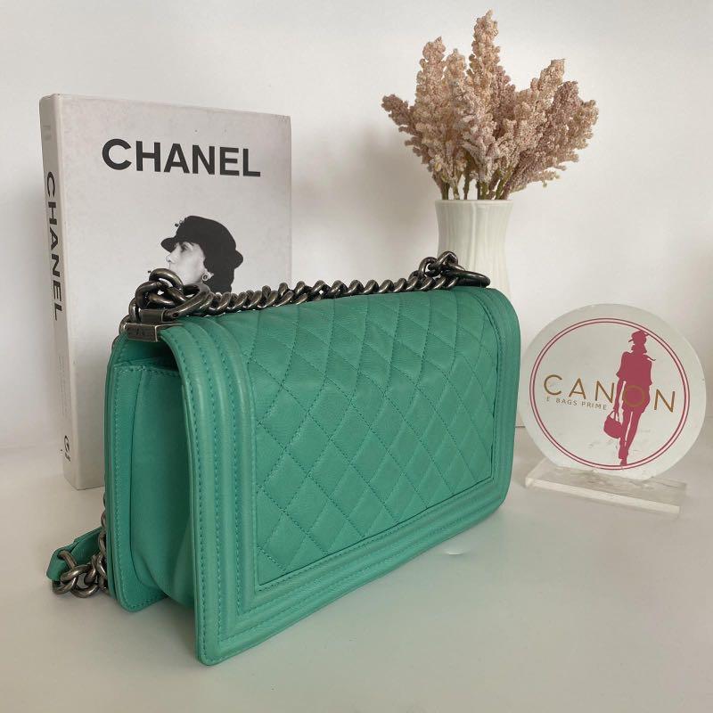 Chanel Green Quilted Jersey Jumbo Classic Double Flap Bag