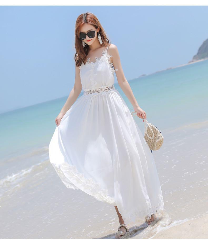 White lace chiffon dress deals