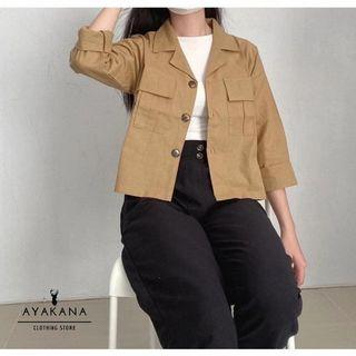 CLARYN OUTER LINEN CROP VERSION