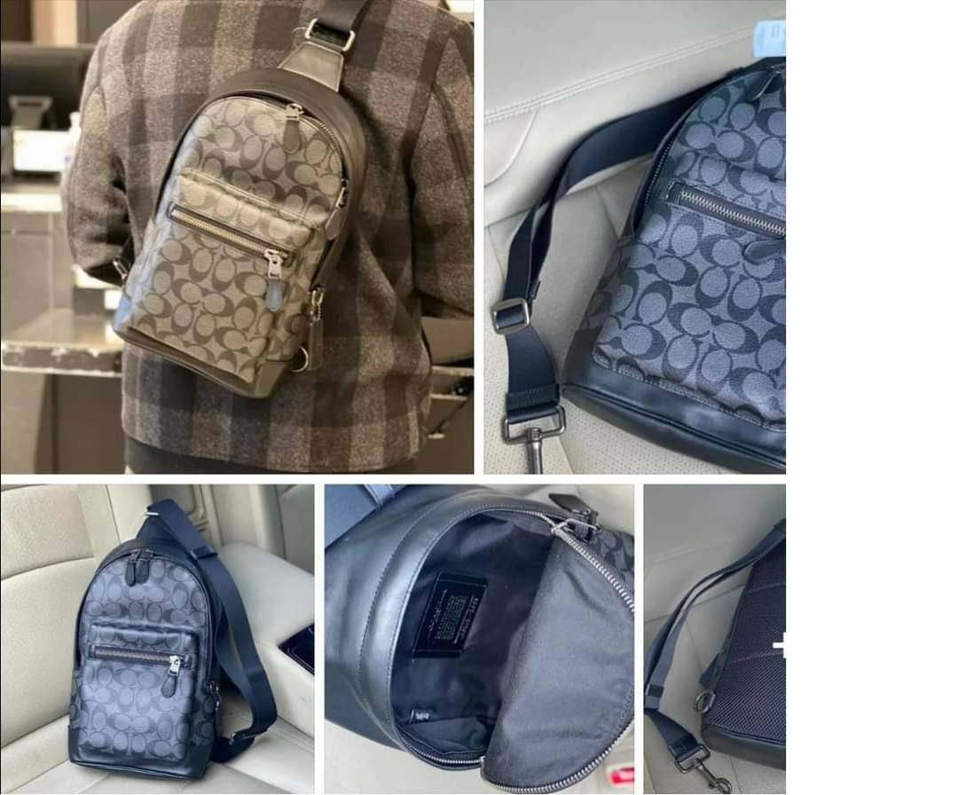 Coach mens sling backpack (Category: Backpacks) located in Santa Cruz. Submitted by janelovebagswatchesshoesph (Listing ID 1135616563, Image 1). Description: with tag, dust bag, cards, paper bag and gift receipt.