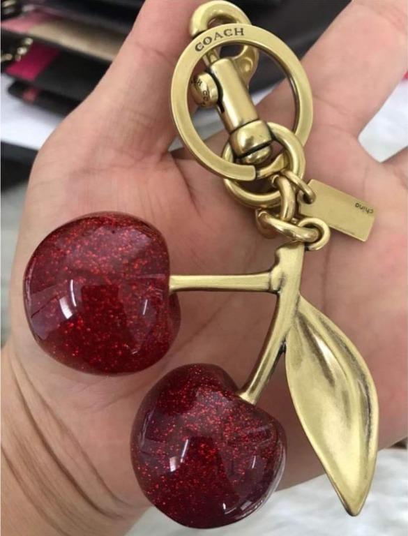 Coach, Accessories, Coach Red Glitter Cherries Keychain