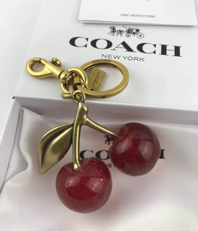 Coach Original Fashion Cherry 🍒 Keychain Coach Cherry Bag Charm Keychain  For Bag Come With box Suitable For Gift, Luxury, Accessories on Carousell