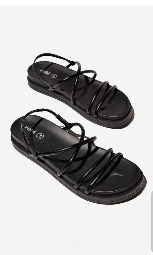 y2k black platform sandals