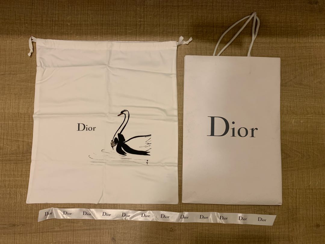 Authentic LADY DIOR Swan Print Dust Cover  DIOR Gift Bag  Luxury  Accessories on Carousell
