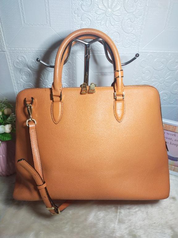 Double M MILANO TWO-WAY BAG IN LIGHT ORANGE (Category: Luxury Bags & Wallets) located in Pateros City. Submitted by chic_barn (Listing ID 1135553680, Image 1). Description: Original Double M- medium to large size Pretty and fresh look in actual. God hardwares. No major flaws, just minimal signs of wear. .