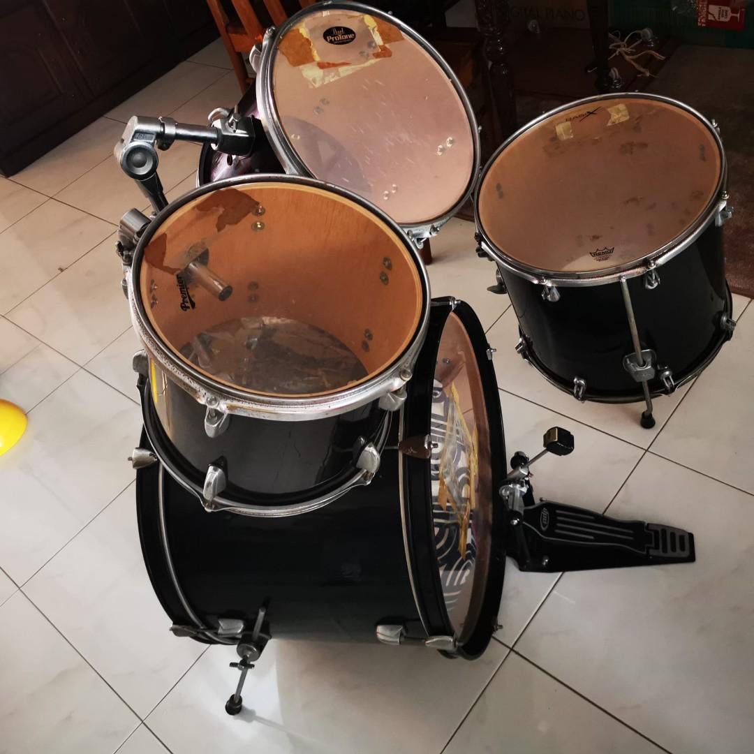 Drums set without cymbals, Hobbies & Toys, Music & Media, Musical
