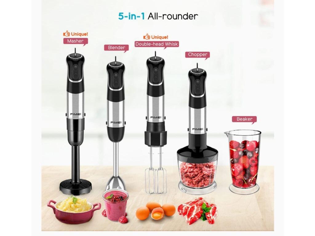 Food Processor, Electric Hand Blender Mixer, 5 in 1 Hand Immersion